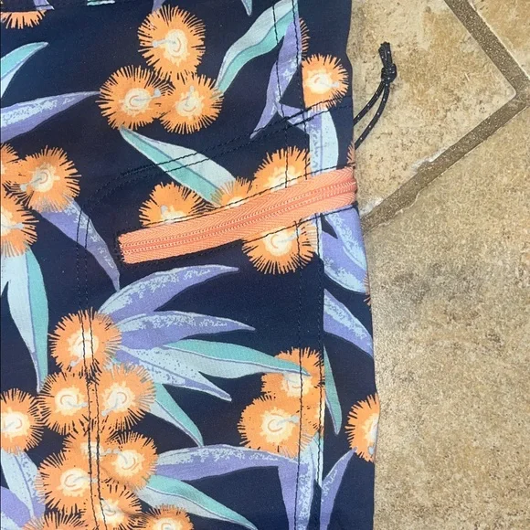 Patagonia Navy Shorts with Orange Floral Design - Picture 5 of 6